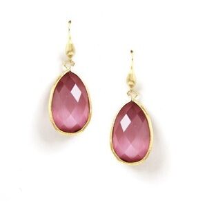 Bezel Set Teardrop Crystal Hook
Dangle Earrings